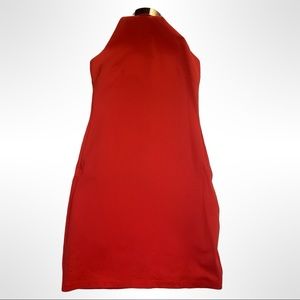BEBE Red Halter Dress XS with Gold choker finish